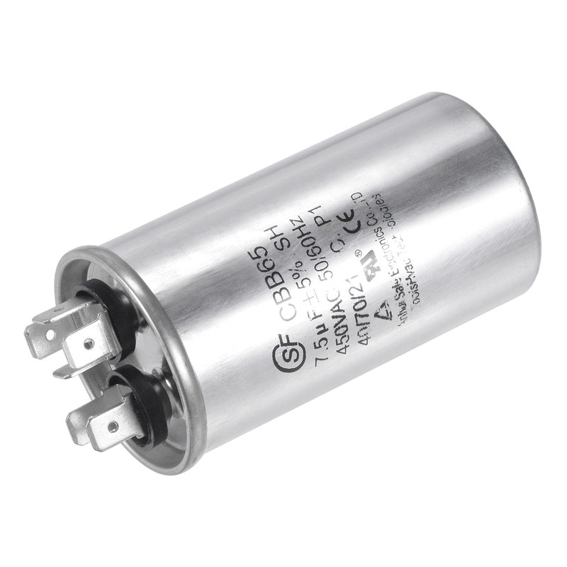 sourcing map Starting Capacitor Round CBB65 7.5uF 7.5mfd 450V AC