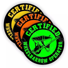 Unbranded/Generic (3) Funny WHEELBARROW OPERATOR Hard Hat Stickers Motorcycle Helmet Decals Gag