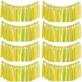 Lime Green, Yellow & Light Yellow Fringe Plastic Photo Backdrop - 8ft - Perfect Party & Event Décor Kit