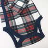 HonestBaby 3-Pack Organic Cotton Long Sleeve Kimono Bodysuits, Red Tartan,