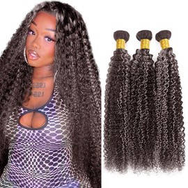 24 26 28 Inch P4/Grey Bundles Highlight Brown Curly Human Hair Bundles Two Tone Brown Mixed With Ombre Grey Bundles Human Hair Silver Kinky Curly Bundles