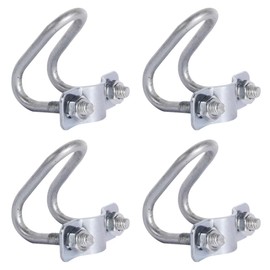 Pack of 4 20 x 20 Galvanised Steel Cross Pipe Clamp, U Bracket Pipe Clamp, Supports Pipes with Maximum Diameter, for Garden, Greenhouse, Nursery Connections
