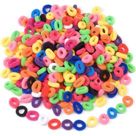Red Ember 100pc Mini Hair Ties | Hair Ties for Fine Thin or Straight Hair | Ponytail Pack | Ouchless Hair Ties for Babies Toddlers and Young Children | 2.5 cm Diameter