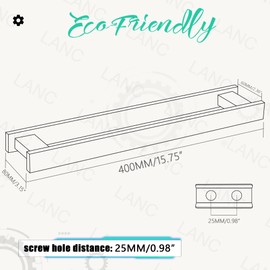 LANC Chrome Bath Towel Bar for Bathroom Wall Mounted Towel Rod 16-Inche Towel Holder Polished Silver Towel Rack Square Towel Holder for Bathroom Hardware Towel Rail Towel Hanger, A6810CP-L4