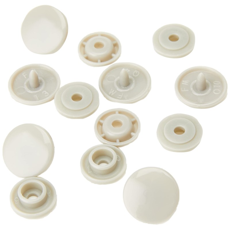 Snap Plastic Color Button (Hock) Gray Round 12.4mm/Set of 30