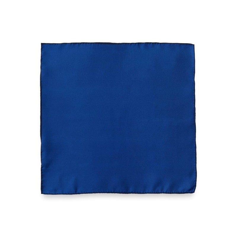 Paul Fredrick Men's Solid Silk Pocket Square Navy One Size