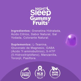 Night Sleep Gummy Fruits, Naturelab 90 Gomitas Sabor Blueberry