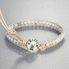 KELITCH Wickelarmbänder Damen Geflochtene weiße Howlite Perlen Strand Armbänder Naturleder