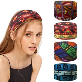 4Pcs Headband, Women Accessories, Head Bands for Women Uk, Wide Hair Bands for Women, Ladies Headbands, Elastic Vintage Head Band Hair Accessories for Yoga, Working Out and Travel