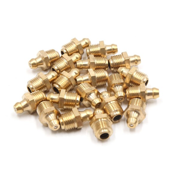 uxcell a17083100ux0253 20Pcs M10 x 1 Thread Brass Straight Grease