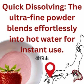 Mukoh Matcha Japanese Fukuoka non sugar Amaou Strawberry Powder 3.5 oz (100 g), Made in Kyushu, Fukuoka Non-Sugar Amaou Strawberry Powder 3.5 oz (100 g)