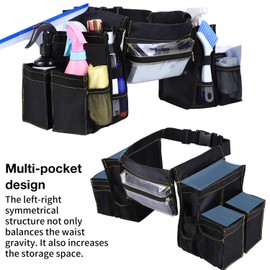 Cleaning Tool Belt, Speed Cleaning Belt Cleaning Supplies Adjustable Waist Belt Housekeeping, Water-resistant Cleaning Bag with Adjustable Waist Belt for Work