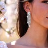 Silver Diamond Earrings Sparkly Rhinestone Earrings Bridal Wedding Earrings Gold