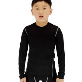 LANBAOSI Boys&Girls Long Sleeve Compression Soccer Practice Shirts Black