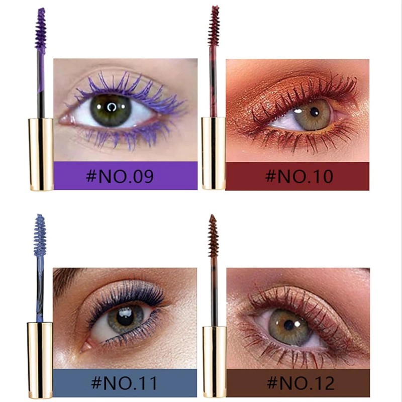 Roseflower Colored Mascara Sets - 12 Waterproof Colors, Pink, Purple,