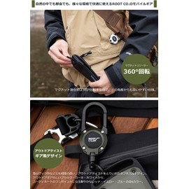 (ROOT CO.) GRAVITY MAGREEL 360 Carabiner Reel with Built-In Magnet