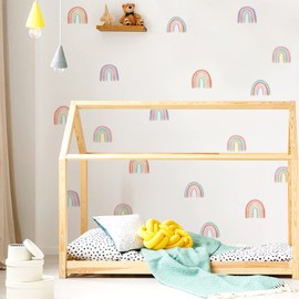 Colourful Rainbow Wall Stickers Window Decal for Kids Bedrooms, Nursery, Baby Room, Play Room, Kids Room, Peel and Stick, Pack of 6 Sheets(A87)