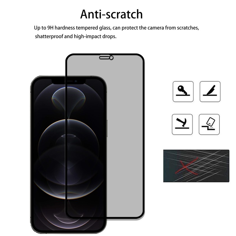 HKKAIS Privacy Screen Protector Designed For iPhone12 Pro Max Anti