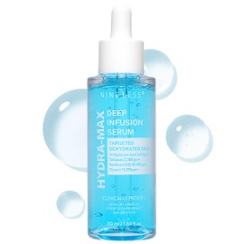 NINELESS NINELESS HYDRA-MAX Deep Infusion Serum C48hr Korean Hydrating Face Serum with Hyaluronic Acid, Panthenol - 5 Ceramides -Deep Moisture, Fast Absorbing, All Skin Types, 1.69 fl.oz.