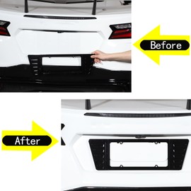 Daeiclru License Plate Cover Frame Compatible with Corvette C8 2020-2023, Aluminum License Plate Frame Grill Vent Insert, Rear License Frame Accessories (Gloss Black)
