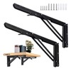 Escuadra Metálica Plegable de Pared, Ménsulas Reforzadas, Soporte Abatible Plegable