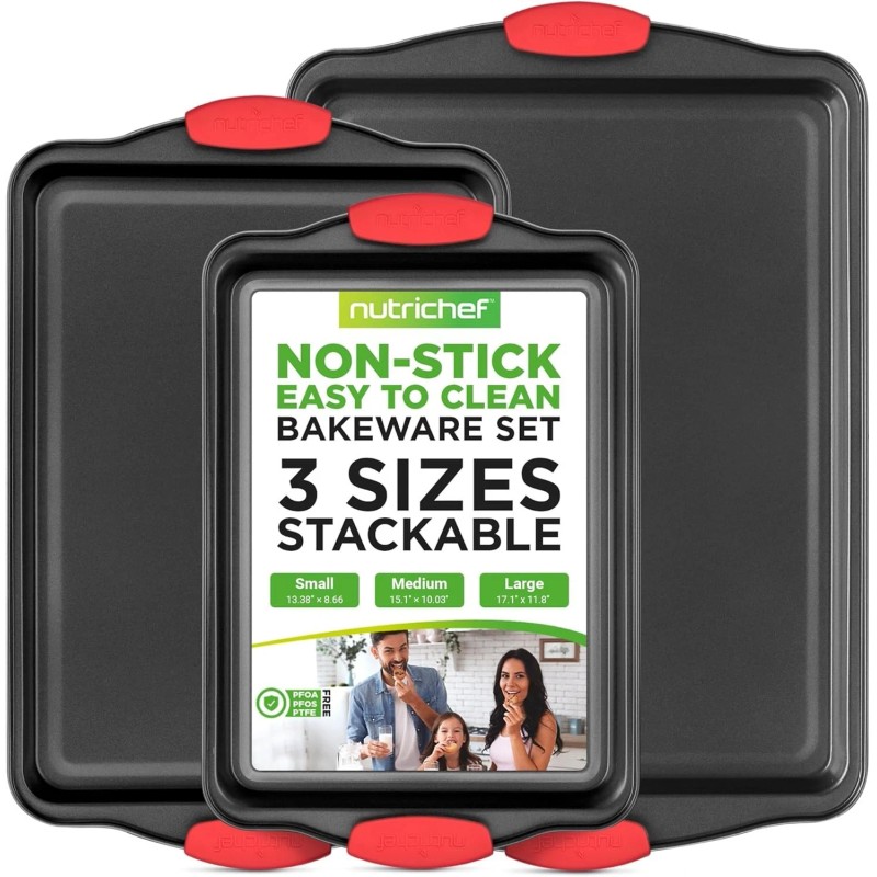 Essential 3-Piece Nonstick Baking Set - Perfect for Roasting, Baking