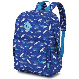 Mochila para niños y niñas, mochila ligera para niños preescolar, guardería con hebilla frontal en el pecho VONXURY, Azul (Blue Shark), Pequeño