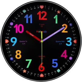 Reloj de pared moderno de 8 pulgadas, funciona con pilas, silencioso, sin tictac, pequeño reloj analógico negro