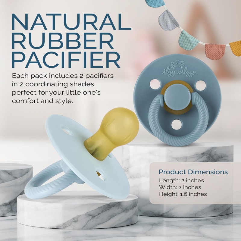 Itzy Ritzy Natural Rubber Newborn Pacifiers (Set of 2) –