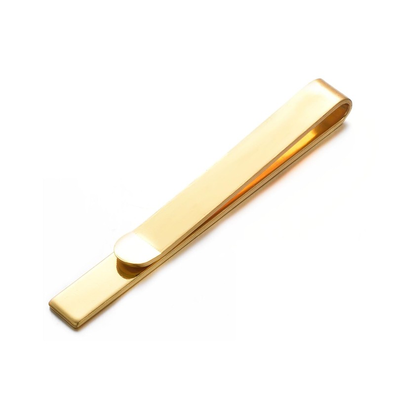 Yoursfs Brushed Gold Tie Clips for Men Skinny Tie Clip