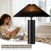 YJSQOEOE Modern Table Lamp with Pleated Lampshade and Cylindrical Base,
