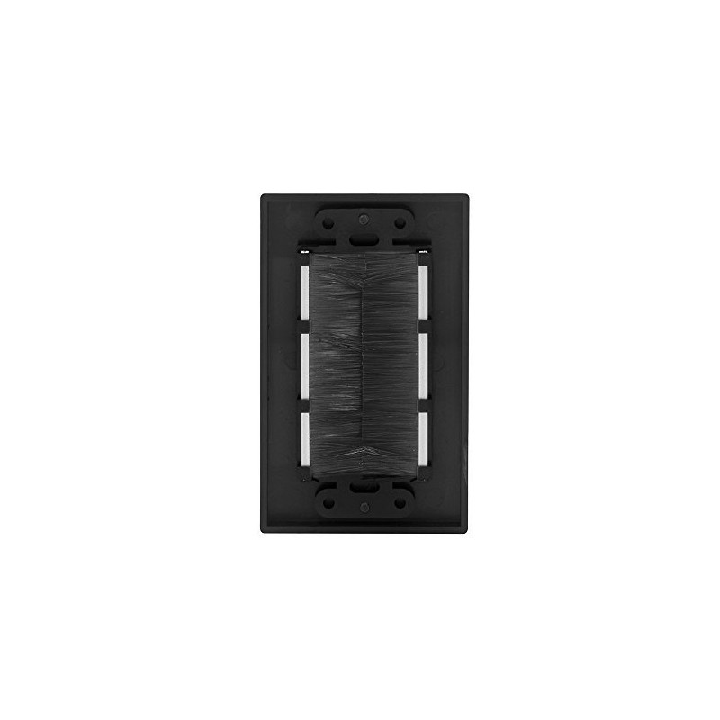 VCE Brush Wall Plate Cable Pass Through, Single Gang Decorator