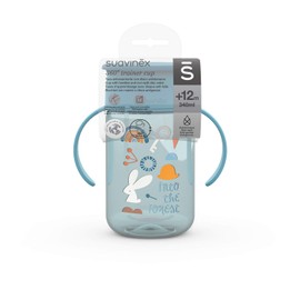 SUAVINEX 401195 Baby Drinking Cup with Handles and Leak Protection, for Babies + 12 Months, Dishwasher Safe, Blue, 340 ml