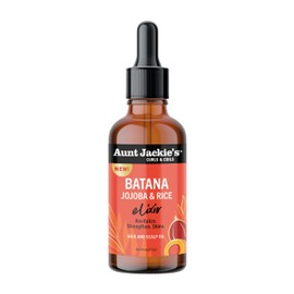 Aunt Jackie's Curls & Coils Batana, Jojoba & Rice Elixir Hair and Scalp Oil, 2 fl oz - Revitalize, Strengthen and Shine