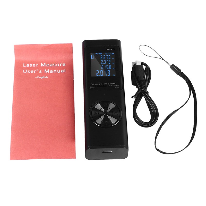 Laser Distance Meter Outdoor Handheld Measure Rechargeable Measurement Tool High