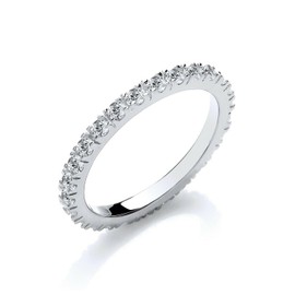 Old English Jewellers Sterling Silver 0.50ct Full Eternity Wedding Ring - sizes J to U (M)