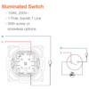 Flush-Mounted On/Off Switch, LED, Plug-In Terminal, All-in-One, Series G1 Pure