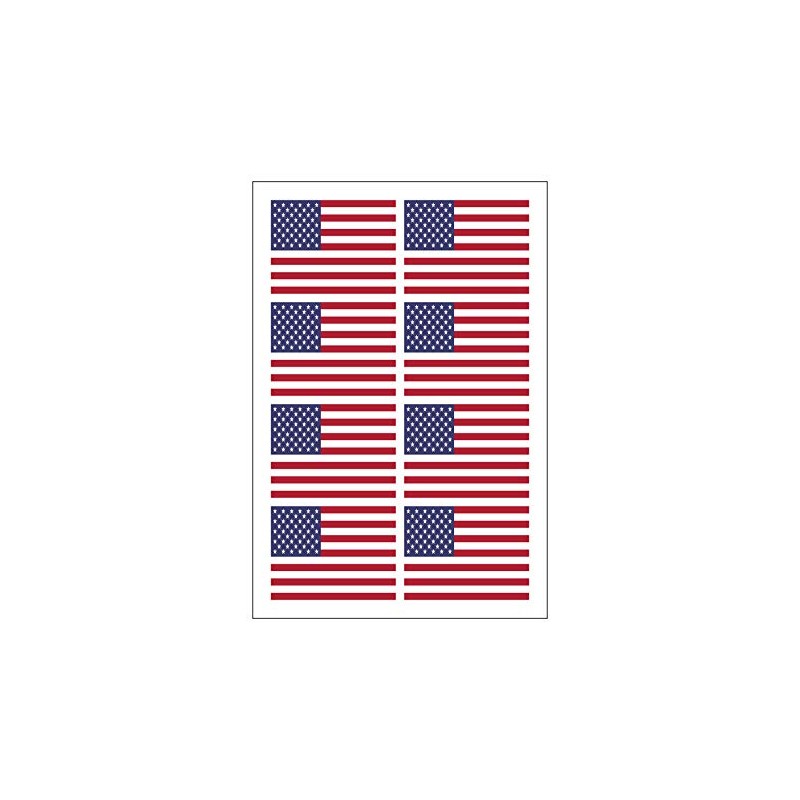 Generisch Pack of 8 Stickers America Flags Set | Sticker
