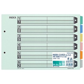 Kokuyo color 仕切 Card File for 6 Mountain Header 2 Hole A3 Horizontal 10 Pairs Yoshiki – 113 Parent