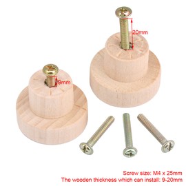 Home Accessory 35x25mm Wooden Hardware Round Knobs and Pulls for Cabinet Drawer Shoesbox Cupboard Cabinet Door Set of 20