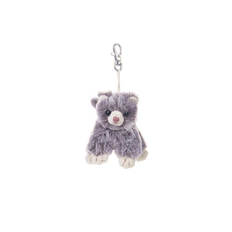 Dilly Dudu Gray Cat Plush Keychain - Soft and Cuddly