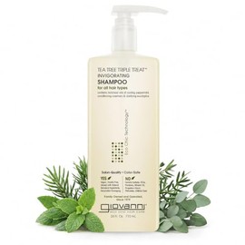 Giovanni Invigorating Tea Tree Shampoo - Triple Treat Strengthening, Conditioning, and Clarifying Daily Formula 24 oz