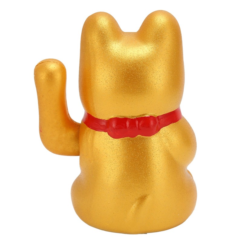 Golden Battery Powered Fortune Cat Waving Hand Good Luck Colorfast