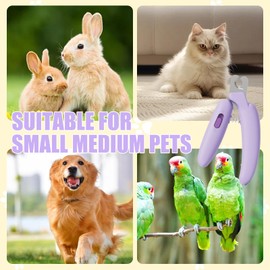 SNONESIY Cat Claw Cutter Cat Nail Clippers with Nail File and Splash-Proof Protection Device Professional Pet Claw Scissors for Small Dogs Puppies Cats with File