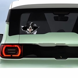 Car Sticker 25 cm (9.8 Inch) Border Collie Sticker Funny Border Collie Car Sticker Pet Dog Waterproof Sticker 3D Torn Metal Reflective Sticker Decorative
