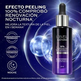 L'BEL – Nocturne Sérum 27 ml, Antiarrugas, Efecto Peeling, Ácido Hialurónico, Renovación Nocturna, Piel Suave y Revitalizada, Resultados Visibles desde la Primera Aplicación