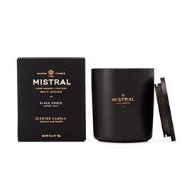 Mistral Men's Scented Candle Pure Soy, Black Amber