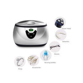 Ukoke - Limpiador profesional de joyas UUC06S con temporizador, máquina de limpieza ultrasónica portátil para el hogar, ocular electrónico, 0,6 L, pla
