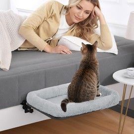 BALAPET Firm Bedside Cat Bed, Cat Bed with Soft Guardrail Extension Attached to Human Bed, Adjustable Pet Bed with Sturdy Frame,Holds up to 44lbs, Stable & Breathable