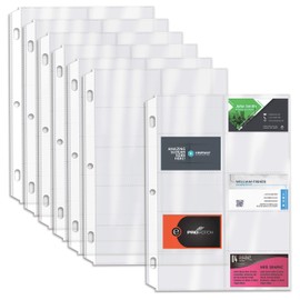 Better Office Products 50/Box Clear Heavyweight Business Card Sleeve Pages, Refill Pages, 10 Pockets Per Sheet, 3 Ring Business Card Binder Sheets, 50 Count